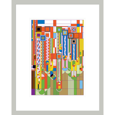 Saguaro Glass Panel by Frank Lloyd Wright - Framed Giclee Print