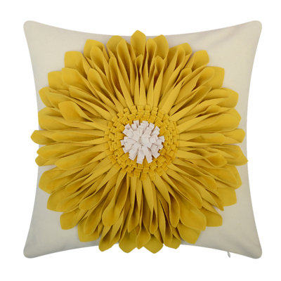  Housse de coussin décoratif à motif floral Appliqued