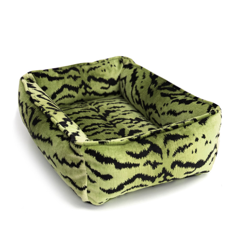 Traversin pour chien Tigre, Moyen (l 36 po x P 23 po x H 9 po), Vert/noir