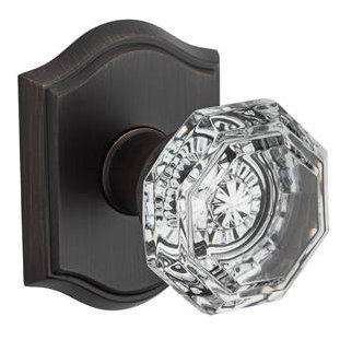 Crystal Passage Door Knob with Traditional Arch Rose Baldwin