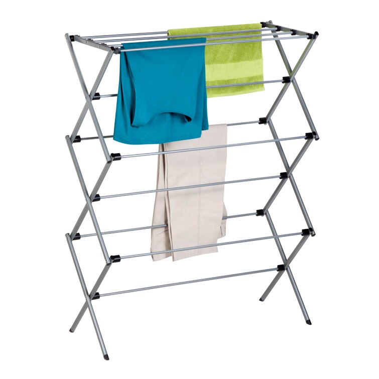 Lehman's Foldable Compact Drying Rack, Collapsible Accordion Wooden Laundry  Rack for Drying Clothes, 11 Rungs