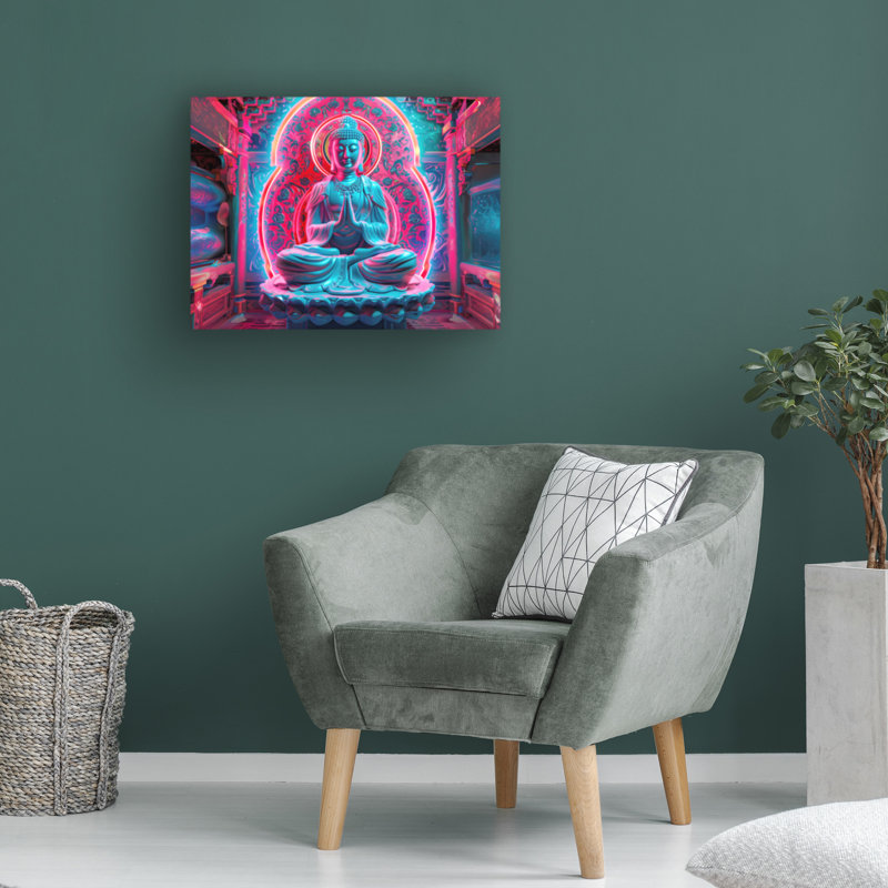 Art sur toile, Rouleau bolognais, Bouddha coloré 3, H 14 po x l 19 po