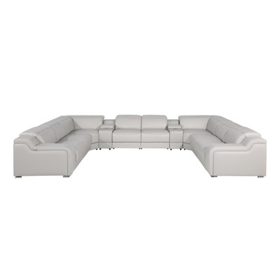 Stanwin 10 - Piece Top Grain Italian Leather Power Reclining Corner Sectional