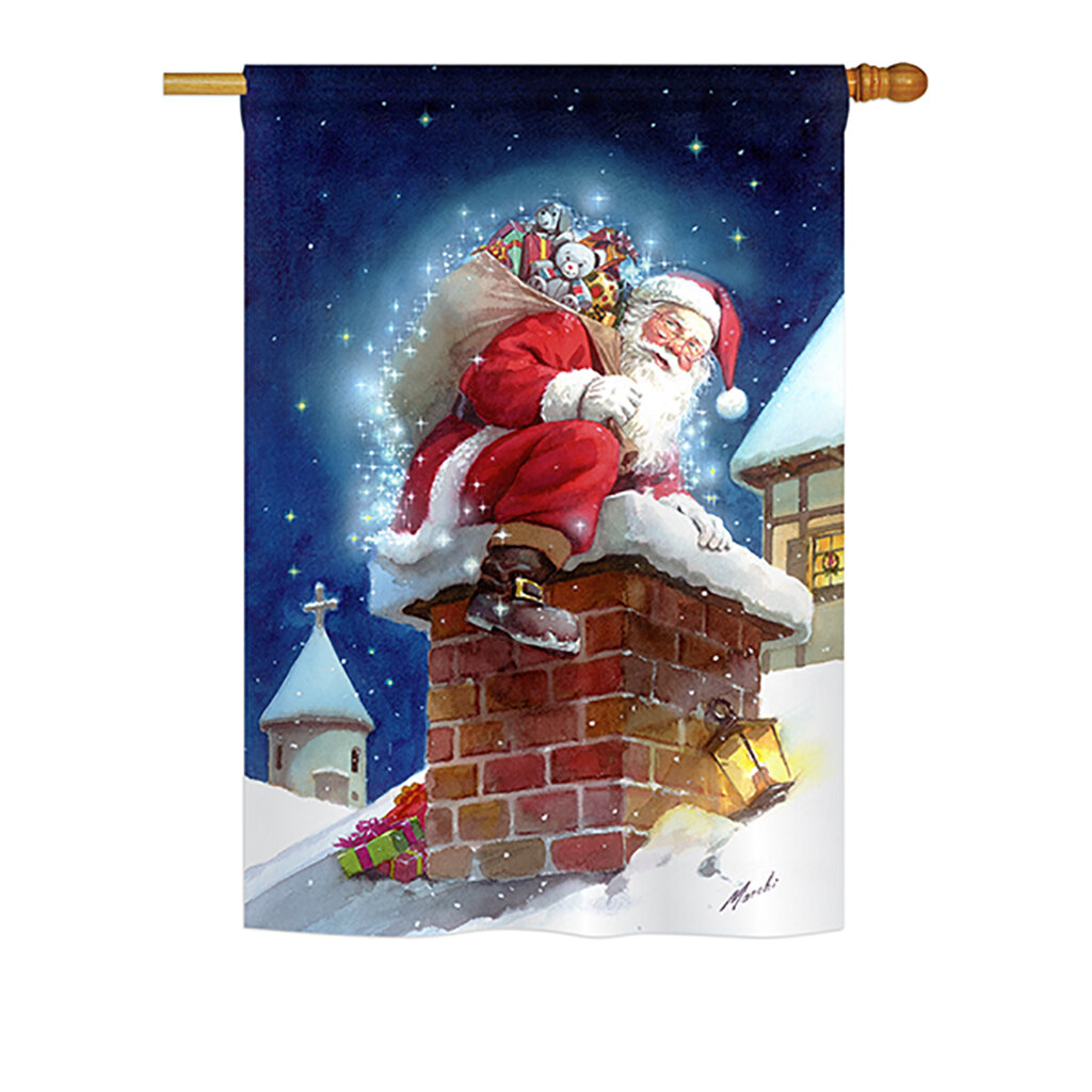 Breeze Decor Chimney Santa 2-Sided Polyester House Flag | Wayfair