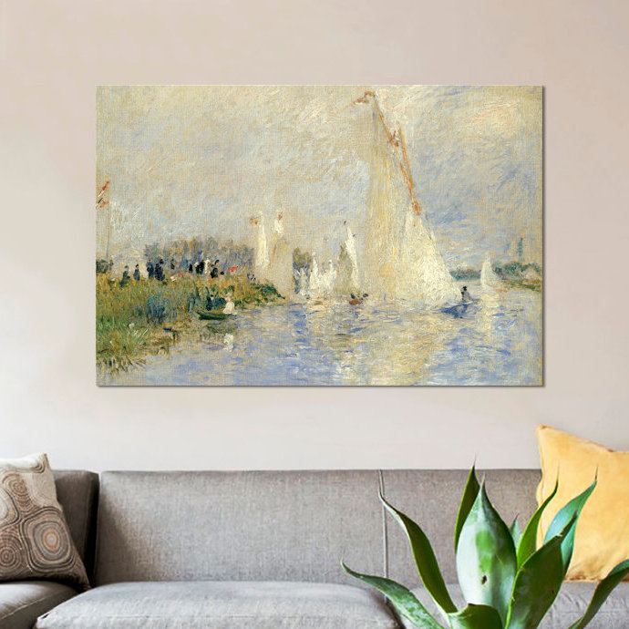 «Regatta at Argenteuil, 1874» par Pierre-Auguste Renoir, reproduction sur toile, H 12 po x l 18 po x P 1,5 po, Toile tendue
