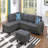 98" Wide Left Hand Facing Sofa & Chaise With Ottoman