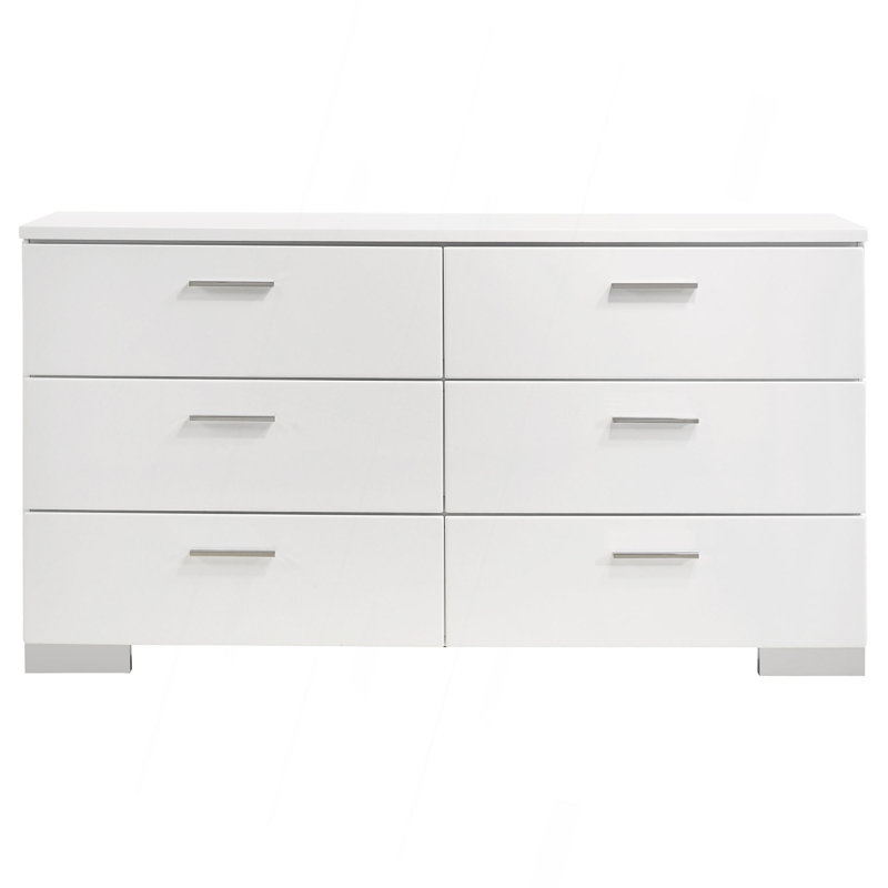 Commode 6 tiroirs ultrabrillante