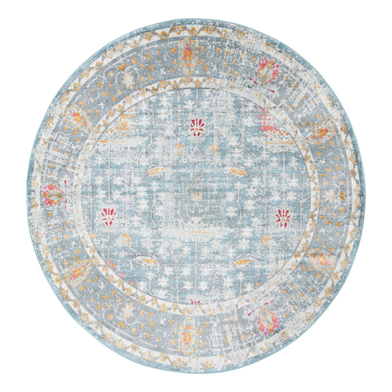 Haefner Floral Indoor Rug, Round 5'5"