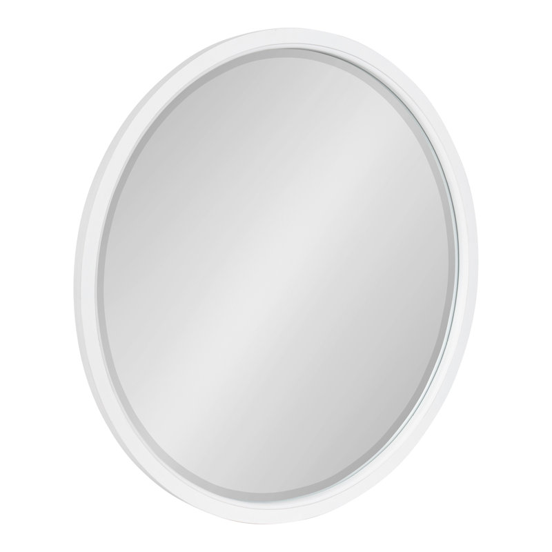 Miroir décoratif biseauté Hogan, 32 po x 32 po, Blanc