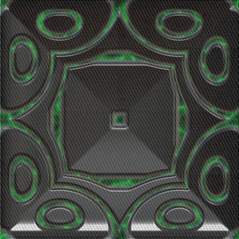 Noir Tapis décoratif, Carré 6 pi