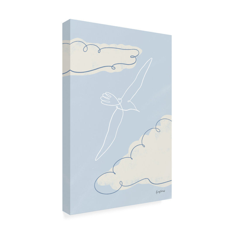 Art mural sur toile, "Becky Thorns Soaring Seagull I", H 24 po x l 16 po