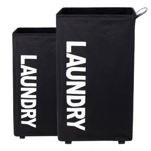 Fabric Rolling Laundry Basket with Handles