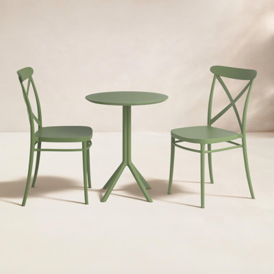 Ensemble bistro en plastique avec table pliable 23,6 po Farrah