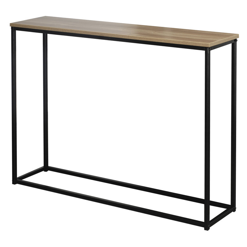Adjei 100.5cm Console Table, Oak, Black, 75.5cm H x 100.5cm W x 24cm D