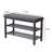 Compact 3-Tier Shoe Storage Bench With PU Cushion, Metal Mesh Shelves For Entryway And Hallway Organization