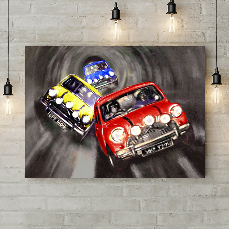 The Italian Job Mini Coopers - Wrapped Canvas Print, 84cm H x 120cm W x 3.8cm D