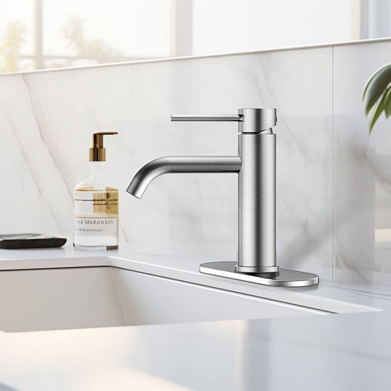  Robinet pour salle de bain à poignée simple avec bonde Forious® Ultra, Argent