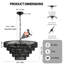 Luminaire suspendu noir en chanvre noir-128940660