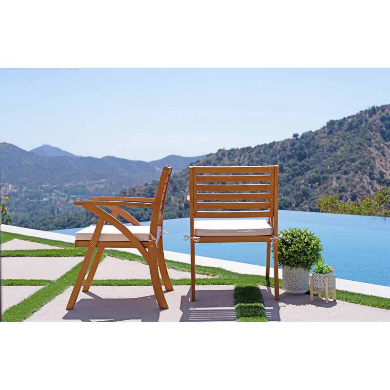 Chaise de patio avec coussin Edvards Eucalyptus