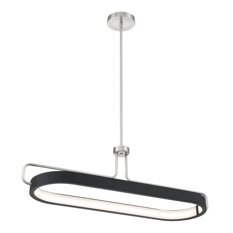 Luminaire suspendu unique à 1 lumière DEL Pemberton, Nickel satiné