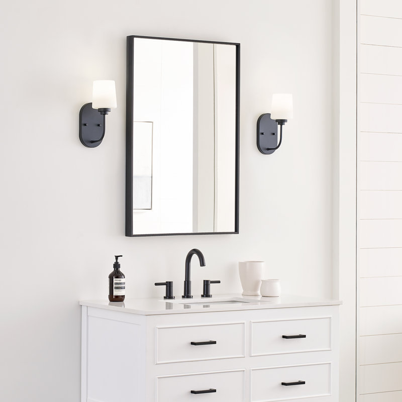 Windom Dimmable Bath Sconce, Midnight Black, No