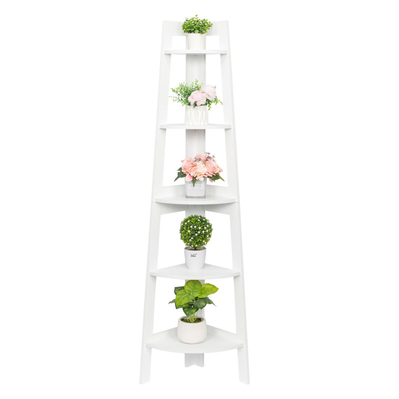 Falena 160cm H x 35cm W Wood Corner Bookcase