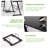 L-Shaped Corner Desk Toughened Glass Gaming Desk Sturdy Metal Frame Computer Desk Modern Executive PC Table with Keyboard Tray and CPU Stand for Home Office Gaming