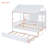 Wood House Bed With Trundle, Wooden Daybed-1155840145