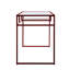 Bureau Yasin avec plateau en verre et finition rouge
