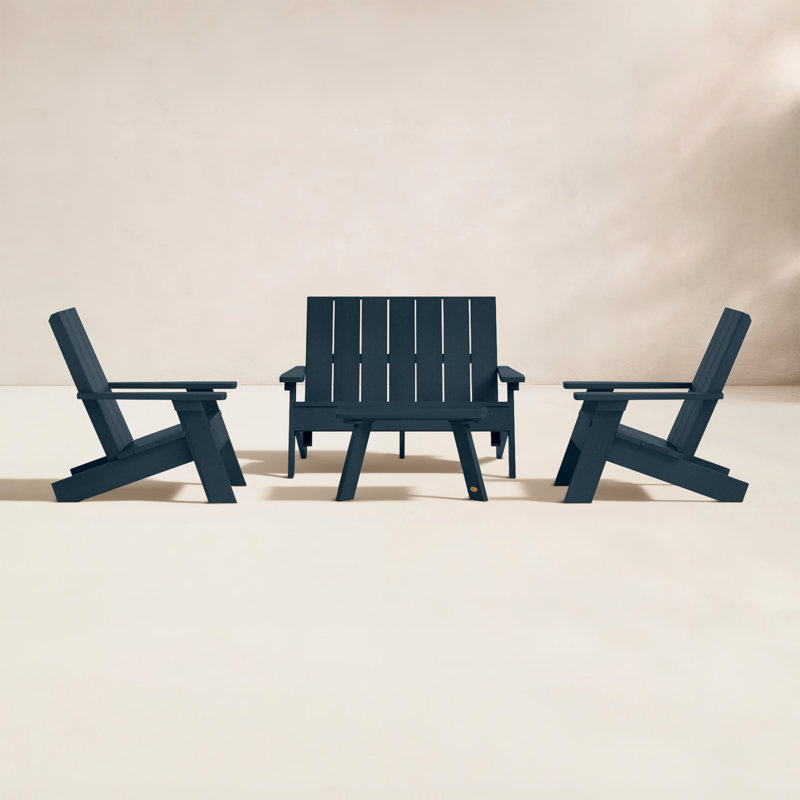 Byrnes 4 - Person Patio Conversation Set, Federal Blue