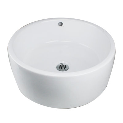 Nantucket Sinks Brant Point 16.5 " Vitreous China Circular Bathroom Sink and Overflow Hole