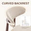  Solid Wood Upholstered Dining Chair - Ergonomic Curved Back, Comfort Fabric-1965475636-1948387836