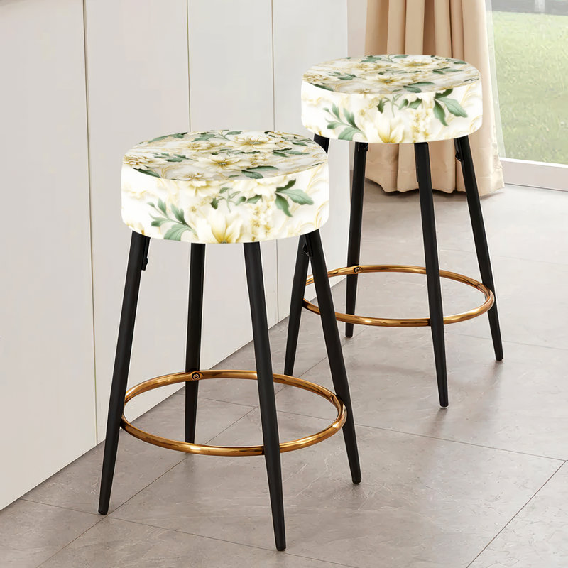 Vintage Lace Trellis Victorian Pattern - Floral Bar Stools Set Of 2