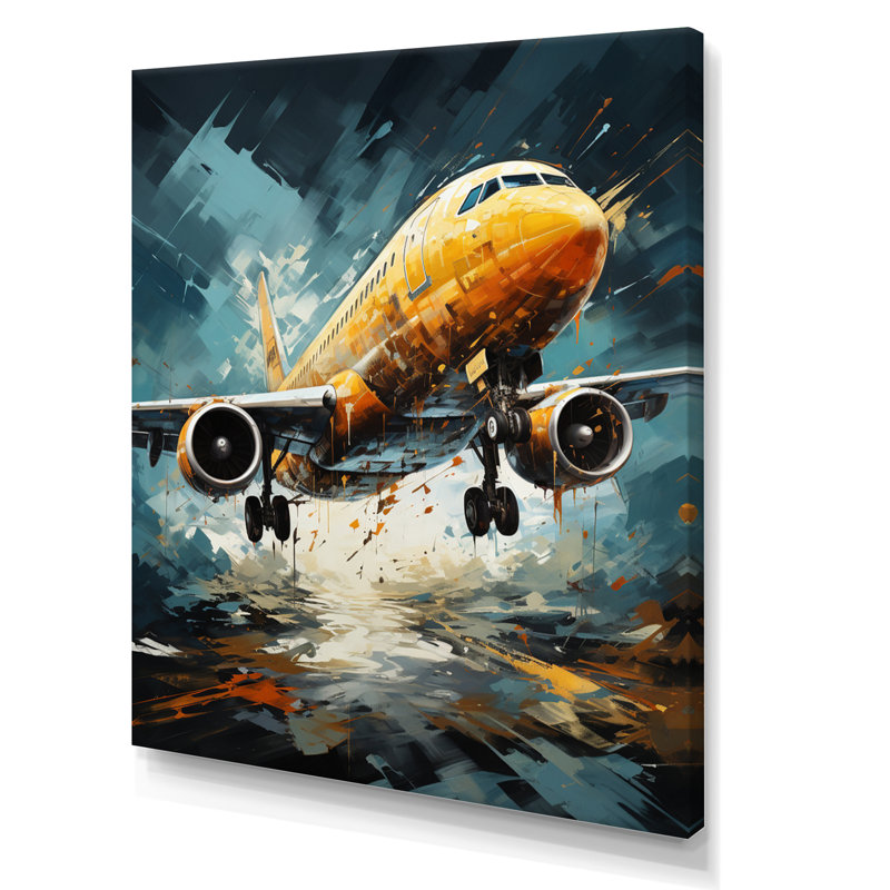 Orange Aerodynamics Plane - Plane Canvas Prints, H 20 po x l 12 po x P 1 po, Toile tendue