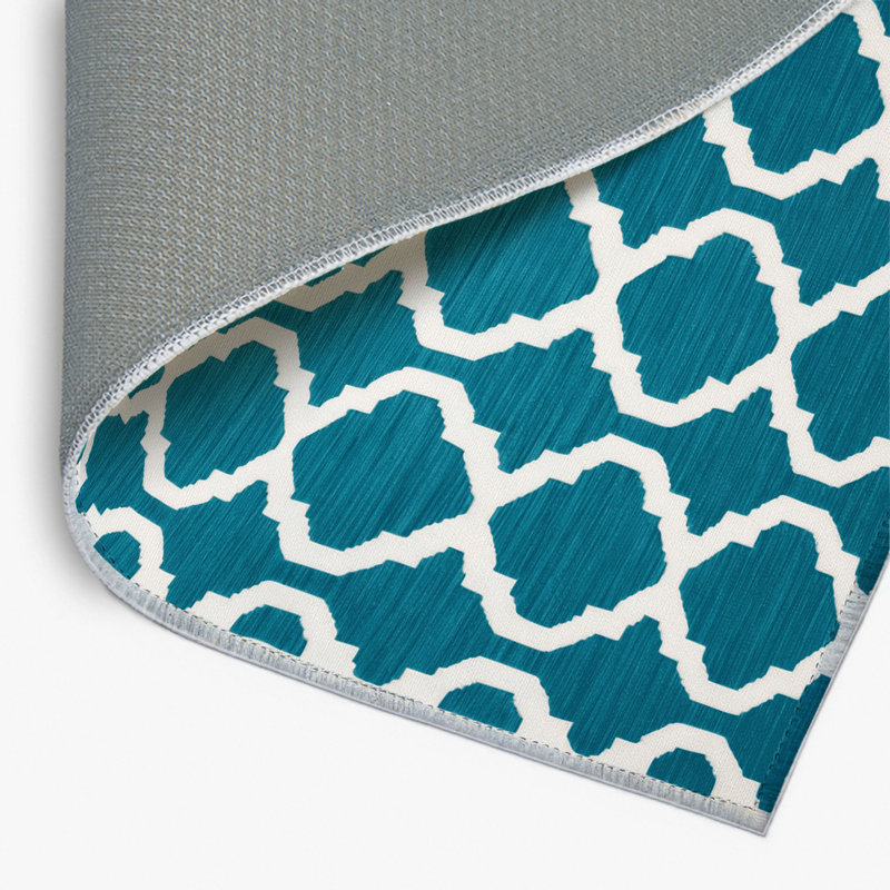 Tapis bleu intérieur et extérieur Trellis, Rectangulaire 2 pi x 3 pi