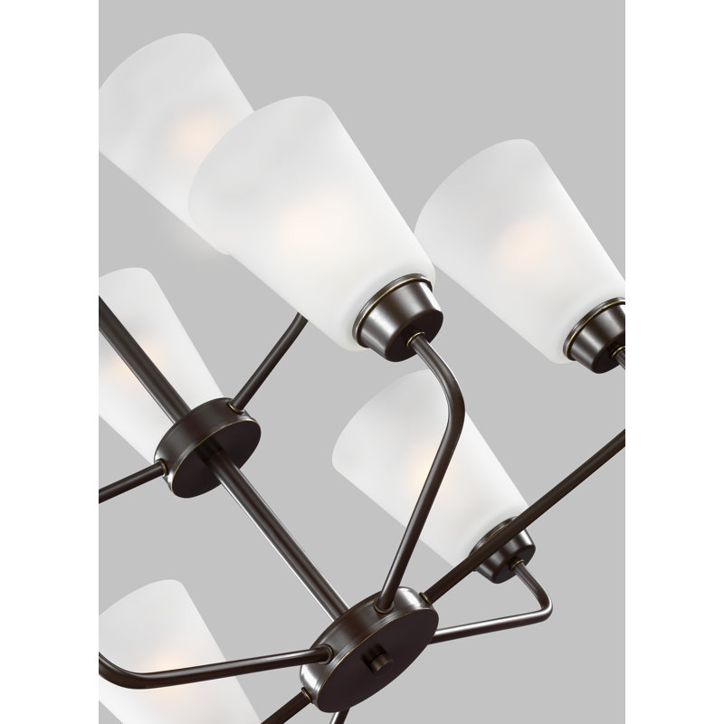 Kerrville Nine Light Chandelier from Generation Lighting , Heirloom Bronze, No