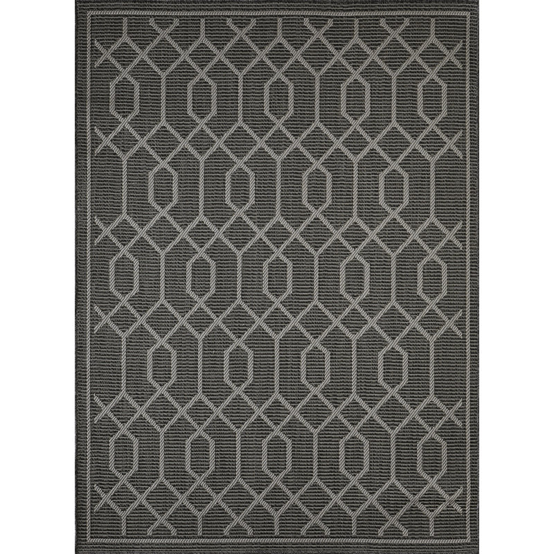 Tapis gris Annie-Jane Chendler, Rectangle 5 pi 3 po x 7 pi 3 po