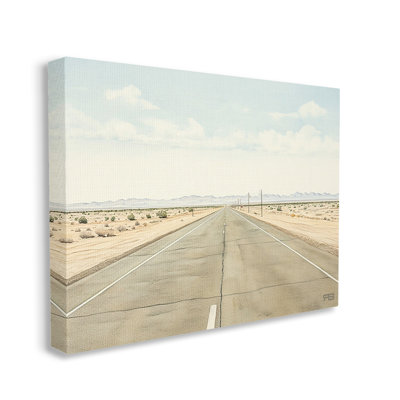 Scène, désert, autoroute, art mural, parRB