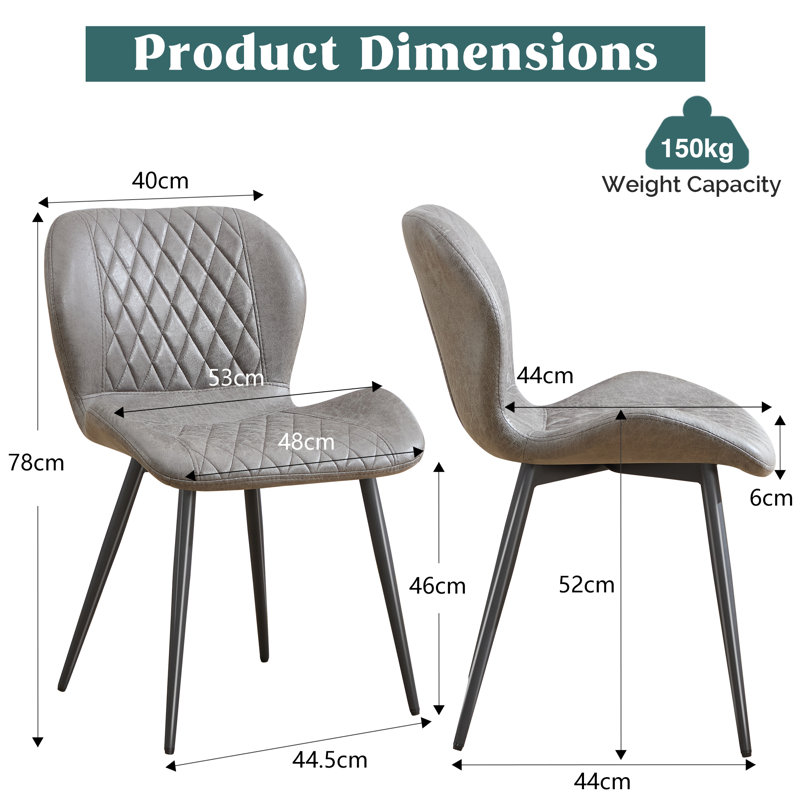46cm H Dining Chair, Grey