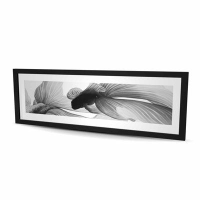 Monochrome Two Betta - White Aquatic Print | Home Decor