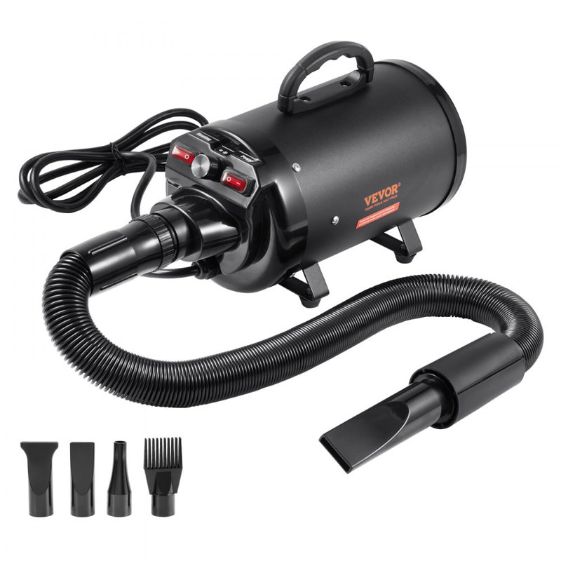 Dog Dryer, 2800W/4.3HP Dog Blow Dryer, Pet Grooming Dryer with Adjustable Speed and Temperature Control, Pet Hair Dryer with 4 Nozzles and Extendable Hose