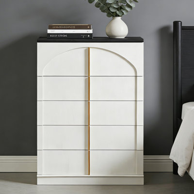 Commode à 5 tiroirs l 31,3 po Modern, commode en bois pour chambre