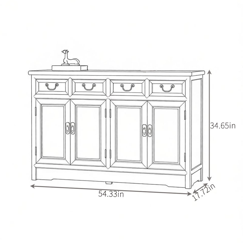 Buffet grande capacité Home, 34.65" H x 54.33" W x 17.72" D