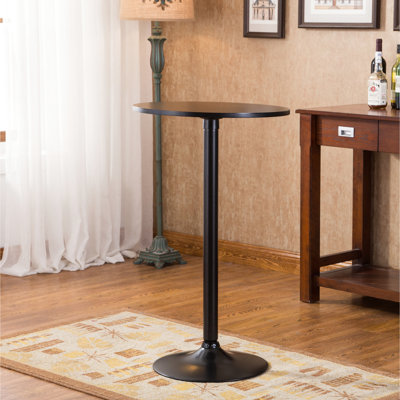 Table de bar contemporaine en métal noir, plateau rond de 24 po, pieds réglables, utilisation à la maison, table élégante pour 40