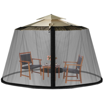 Ather Dakota Fields Black Fabric Screen for Gazebo