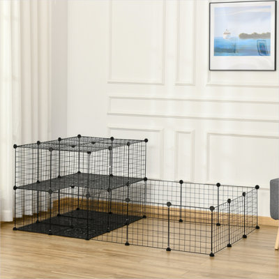 Cages et hamacs noirs en acier et en polypropylène avec espace extérieur de 27,2 po x 16,3 po x 10,8 po