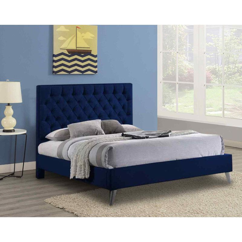 Upholstered Bed, Single (3'), Blue