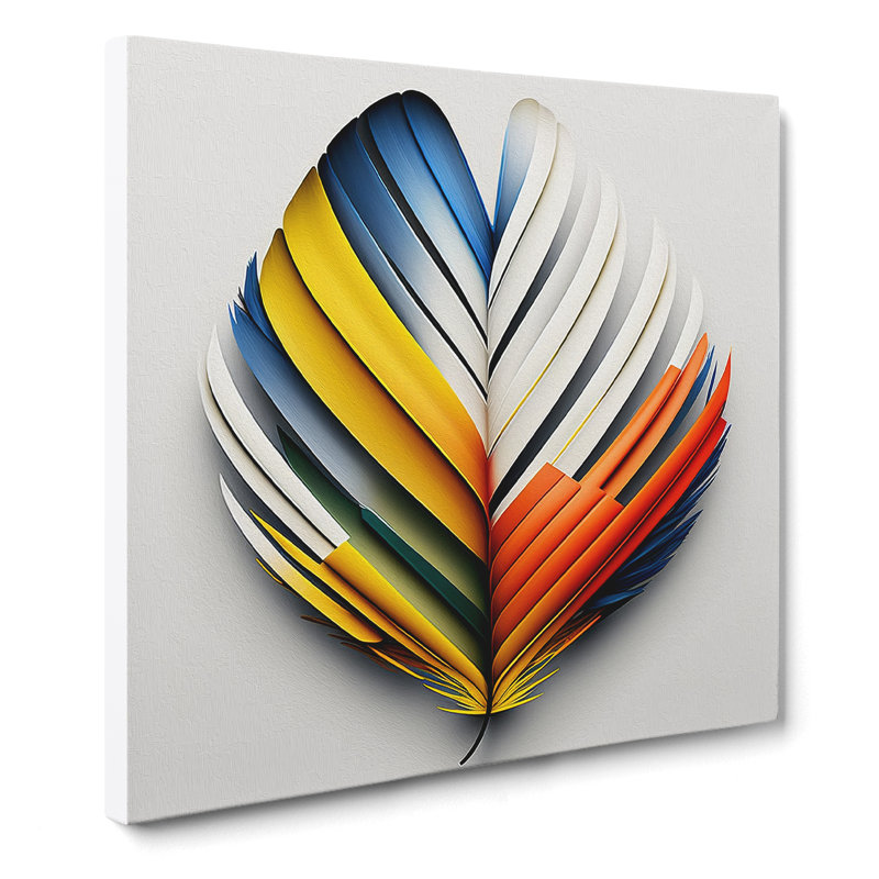 Feather Bauhaus - Wrapped Canvas, 35cm H x 35cm W x 3cm D