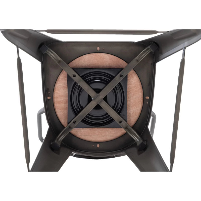 Tabouret de comptoir pivotant en bois massif Berthiaume, Rouillé, Tabouret de bar (siège d'une hauteur de 30 po)