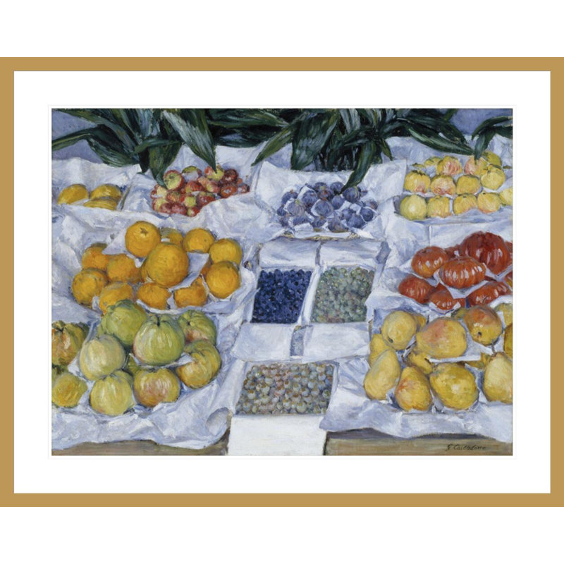 «Fruit Exposed on a Stand» par Gustave Caillebotte - Reproduction giclée encadrée, H 33,1 po x l 41,5 po